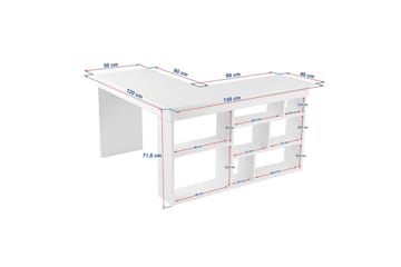 Studiebord Regar Hvit Atlantisk Furu - Hvit Atlantisk Furu - Møbler - Bord - Kontorbord - Skrivebord