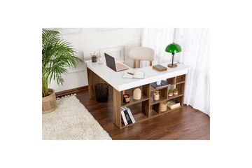Studiebord Regar Valnøtt Hvit - Valnøtt Hvit - Møbler - Bord - Kontorbord - Skrivebord
