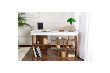 Studiebord Regar Valnøtt Hvit - Valnøtt Hvit - Møbler - Bord - Kontorbord - Skrivebord