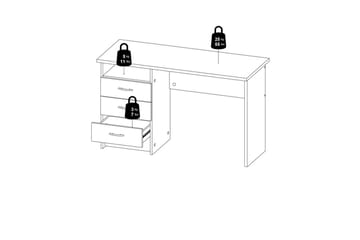 Taketo Skrivebord 48,1x120,1 cm - Natur - Møbler - Bord - Kontorbord - Skrivebord