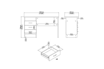 Taketo Skrivebord 48,1x120,1 cm - Natur - Møbler - Bord - Kontorbord - Skrivebord