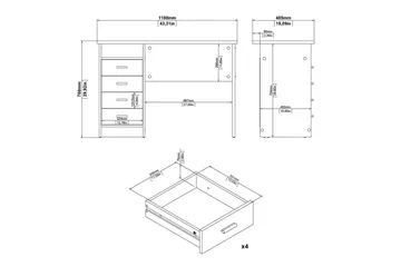 Taketo Skrivebord 48,5x110 cm - Natur - Møbler - Bord - Kontorbord - Skrivebord