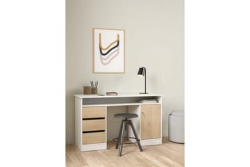 Taketo Skrivebord 55x126 cm - Hvit/Natur - Møbler - Bord - Kontorbord - Skrivebord