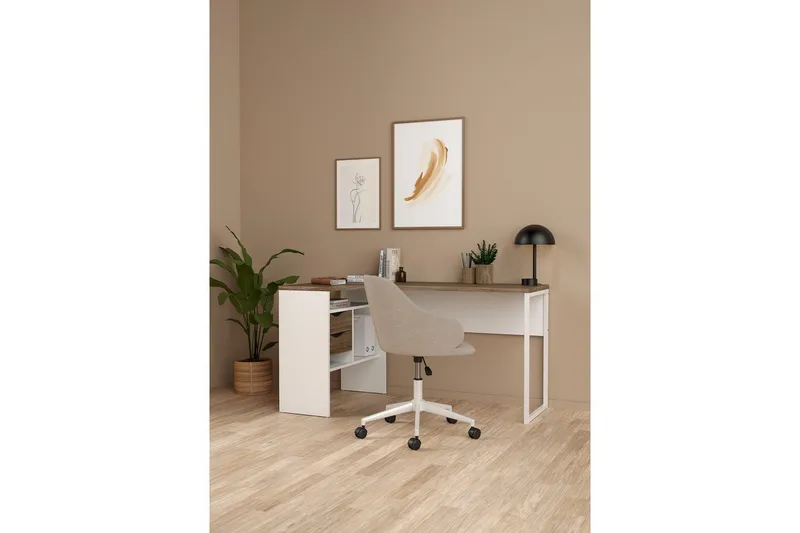 Taketo Skrivebord 81x145,1 cm - Hvit - Møbler - Bord - Kontorbord - Skrivebord