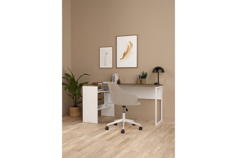 Taketo Skrivebord 81x145,1 cm - Hvit - Møbler - Bord - Kontorbord - Skrivebord