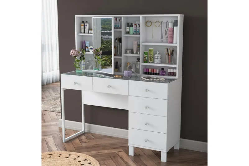 Talros Sminkebord 120 cm - Hvit - Møbler - Bord - Kontorbord - Skrivebord