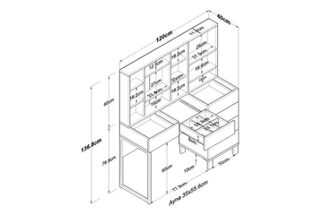 Talros Sminkebord 120 cm - Hvit - Møbler - Bord - Kontorbord - Skrivebord