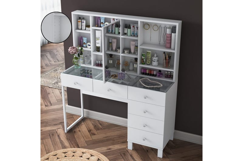 Talros Sminkebord 120 cm - Hvit - Møbler - Bord - Kontorbord - Skrivebord