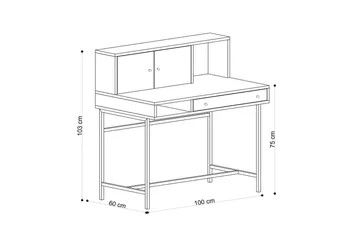 Teyric Skrivebord 60x100 cm - Eik/Sort - Møbler - Bord - Kontorbord - Skrivebord