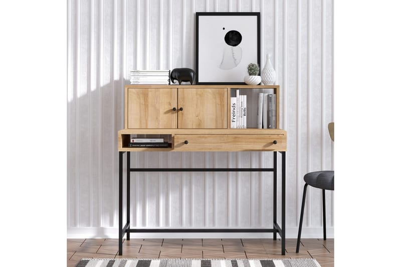 Teyric Skrivebord 60x100 cm - Eik/Sort - Møbler - Bord - Kontorbord - Skrivebord