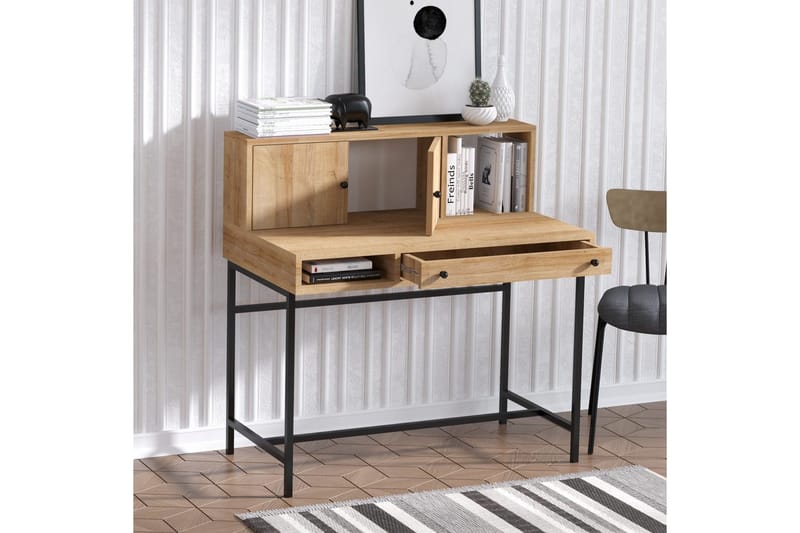 Teyric Skrivebord 60x100 cm - Eik/Sort - Møbler - Bord - Kontorbord - Skrivebord