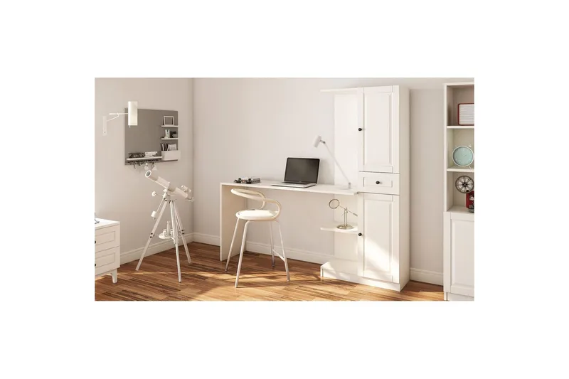 Torrel Skrivebord 40x155 cm - Hvit - Møbler - Bord - Kontorbord - Skrivebord