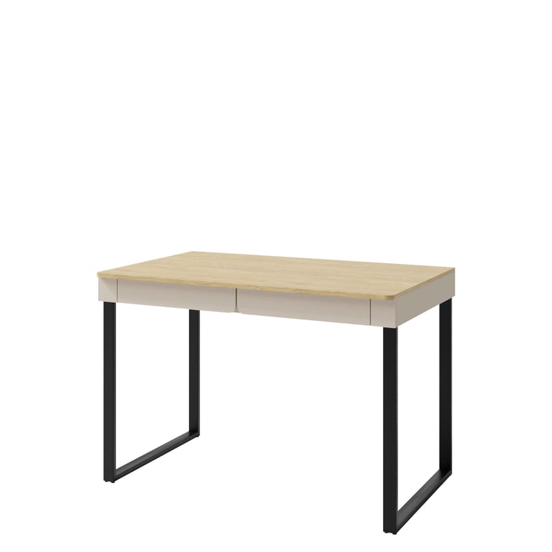 Travic Skrivebord 125 cm med Skuffer i Tre med Eikeutseende, Beige