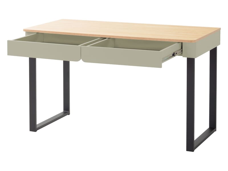 Travic Skrivebord 125 cm med Skuffer i Tre med Eikeutseende - Beige - Møbler - Bord - Kontorbord - Skrivebord