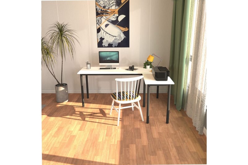 Viva Skrivebord 120x150 cm, Sort/Hvit