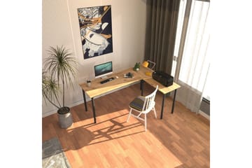 Viva Skrivebord 120x150 cm - Sort/Natur - Møbler - Bord - Kontorbord - Skrivebord