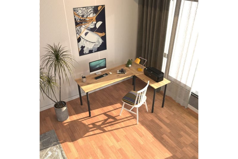 Viva Skrivebord 120x150 cm - Sort/Natur - Møbler - Bord - Kontorbord - Skrivebord