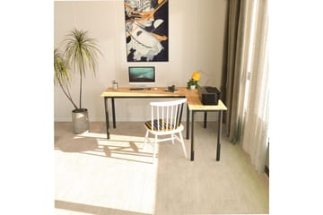 Viva Skrivebord 120x150 cm - Sort/Natur - Møbler - Bord - Kontorbord - Skrivebord