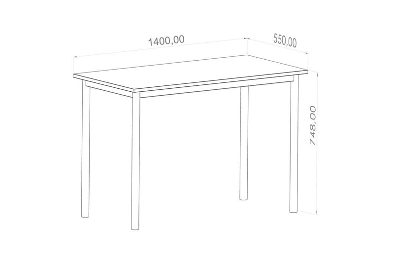 Viva Skrivebord 140 cm - Eik/Sort - Møbler - Bord - Kontorbord - Skrivebord