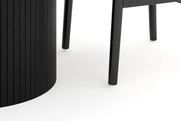 Kopparbo Matgruppe 106 cm Rund med 4 Dastoori Spisestol - Svart - Møbler - Bord - Spisegruppe