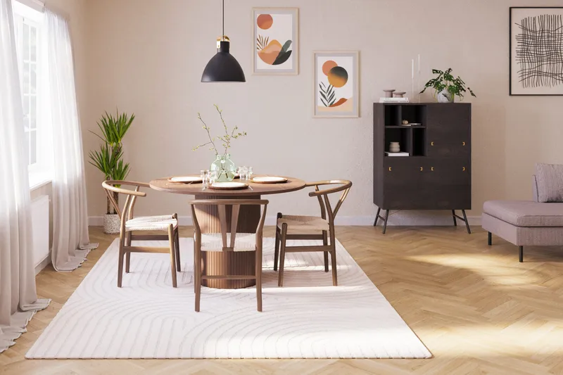 Kopparbo Matgruppe 120 cm Rund med 4 Dastoori Spisestol - Mørkebrun - Møbler - Bord - Spisegruppe