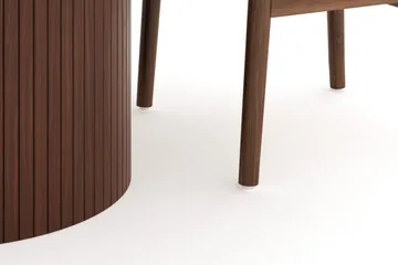 Kopparbo Matgruppe 120 cm Rund med 4 Dastoori Spisestol - Mørkebrun - Møbler - Bord - Spisegruppe