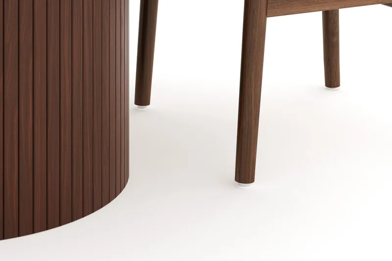 Kopparbo Matgruppe 120 cm Rund med 4 Dastoori Spisestol - Mørkebrun - Møbler - Bord - Spisegruppe