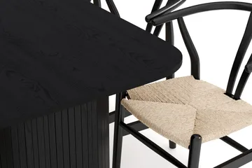 Kopparbo Matgruppe 160 cm med 6 Dastoori Spisestol - Svart - Møbler - Bord - Spisegruppe