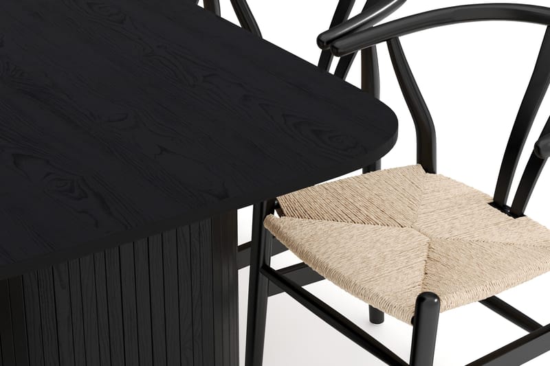Kopparbo Matgruppe 160 cm med 6 Dastoori Spisestol - Svart - Møbler - Bord - Spisegruppe