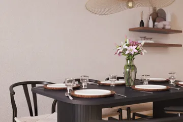 Kopparbo Matgruppe 160 cm med 6 Dastoori Spisestol - Svart - Møbler - Bord - Spisegruppe