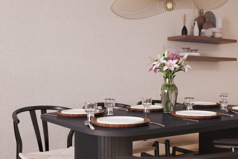Kopparbo Matgruppe 160 cm med 6 Dastoori Spisestol - Svart - Møbler - Bord - Spisegruppe