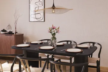 Kopparbo Matgruppe 160 cm med 6 Dastoori Spisestol - Svart - Møbler - Bord - Spisegruppe