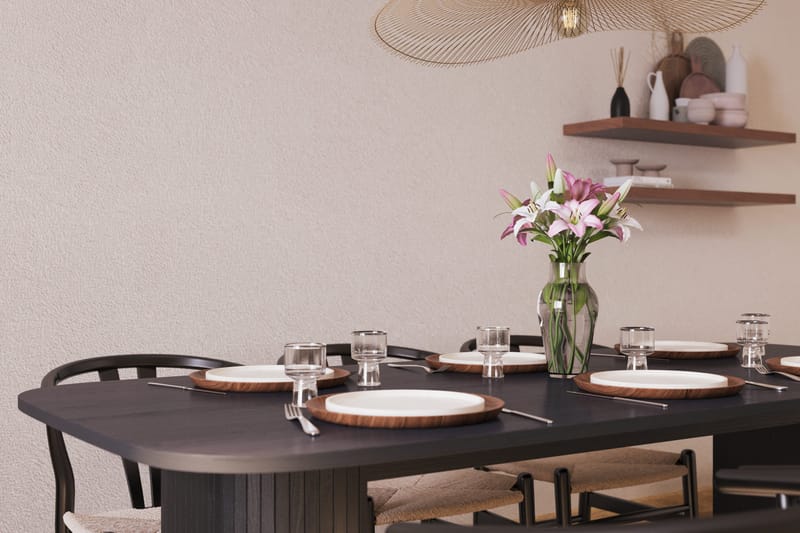 Kopparbo Matgruppe 200 cm med 6 Dastoori Spisestol - Svart - Møbler - Bord - Spisegruppe