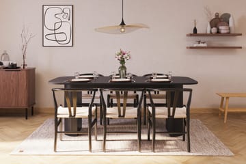 Kopparbo Matgruppe 200 cm med 6 Dastoori Spisestol - Svart - Møbler - Bord - Spisegruppe