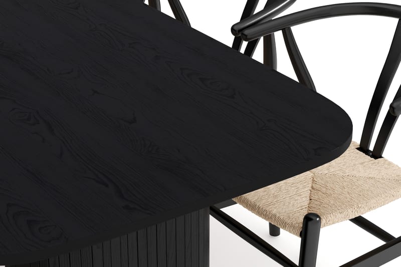 Kopparbo Matgruppe 200 cm med 6 Dastoori Spisestol - Svart - Møbler - Bord - Spisegruppe
