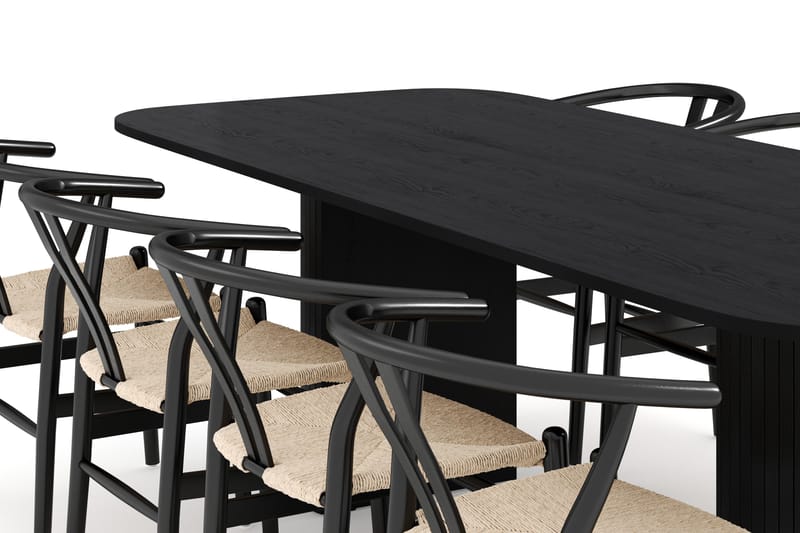 Kopparbo Matgruppe 240 cm med 8 Dastoori Spisestol - Svart - Møbler - Bord - Spisegruppe