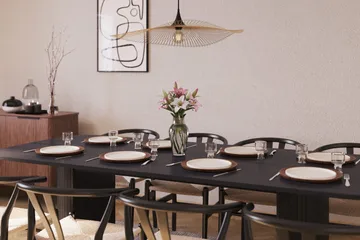 Kopparbo Matgruppe 240 cm med 8 Dastoori Spisestol - Svart - Møbler - Bord - Spisegruppe