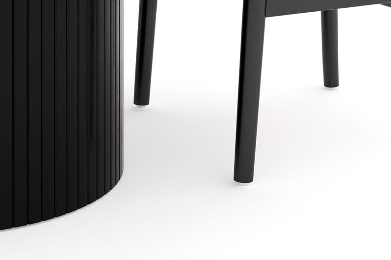 Kopparbo Matgruppe forlengelsesbart 106-156 cm Rund med 4 Dastoori Spisestol - Svart - Møbler - Bord - Spisegruppe