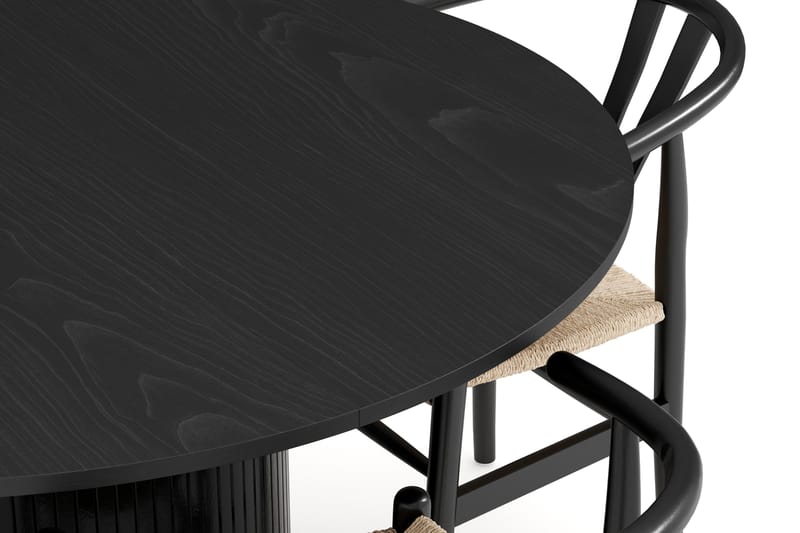 Kopparbo Matgruppe forlengelsesbart 130-180 cm Rund med 4 Dastoori Spisestol - Svart - Møbler - Bord - Spisegruppe