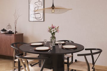 Kopparbo Matgruppe forlengelsesbart 130-180 cm Rund med 4 Dastoori Spisestol - Svart - Møbler - Bord - Spisegruppe