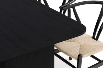 Kopparbo Matgruppe forlengelsesbart 180-240 cm med 6 Dastoori Spisestol - Svart - Møbler - Bord - Spisegruppe