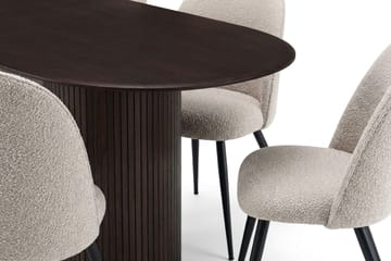 Kopparbo oval spisegruppe 220 cm med 6 Nibe Plus spisestoler - Røkt eik - Møbler - Bord - Spisegruppe
