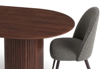 Kopparbo oval spisegruppe 220 cm med 6 Nibe Plus spisestoler - Valnøtt - Møbler - Bord - Spisegruppe