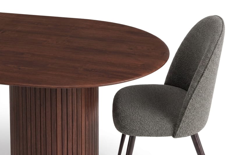 Kopparbo oval spisegruppe 220 cm med 6 Nibe Plus spisestoler - Valnøtt - Møbler - Bord - Spisegruppe