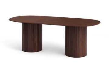 Kopparbo oval spisegruppe 220 cm med 6 Nibe Plus spisestoler - Valnøtt - Møbler - Bord - Spisegruppe