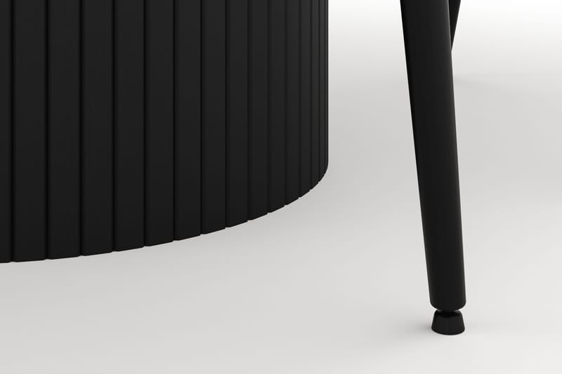 Kopparbo Rund Spisegruppe 106-156cm med 4 Alsarp Spisestoler - Svart - Møbler - Bord - Spisegruppe