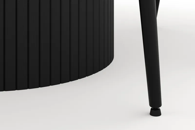 Kopparbo Rund Spisegruppe 106-156cm med 6 Alsarp Spisestoler - Svart - Møbler - Bord - Spisegruppe