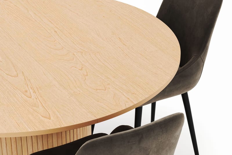Kopparbo Rund Spisegruppe 130-150 cm 4 Alsarp Spisestoler - Naturell - Møbler - Bord - Spisegruppe