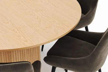 Kopparbo Rund Spisegruppe 130-150 cm 6 Alsarp Spisestoler - Naturell - Møbler - Bord - Spisegruppe