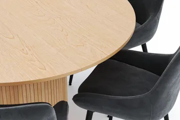 Kopparbo Rund Spisegruppe 130-150 cm 6 Alsarp Spisestoler - Naturell - Møbler - Bord - Spisegruppe